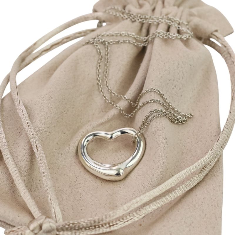 Tiffany & Co Tiffany & Co Large Open Heart Necklace 925 Silver Ladies Used