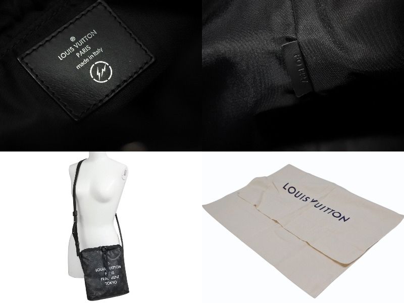 Louis Vuitton Monogram Eclipse Fragment Nano Shoulder Bag Black — view 8