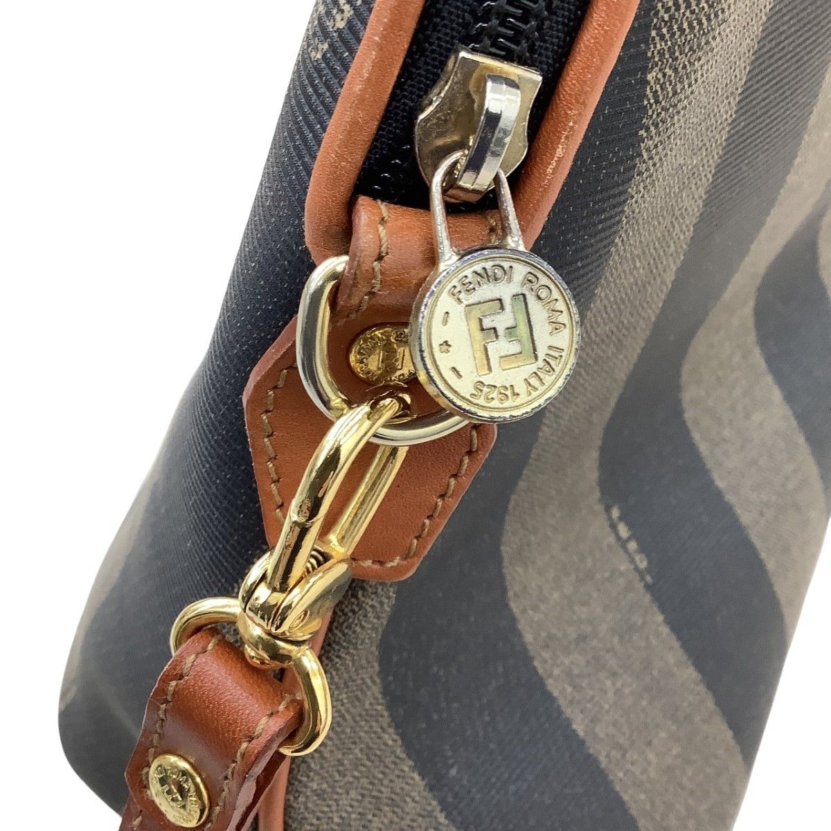 Fendi Women's Handbag PVC Pecan Pattern Brown