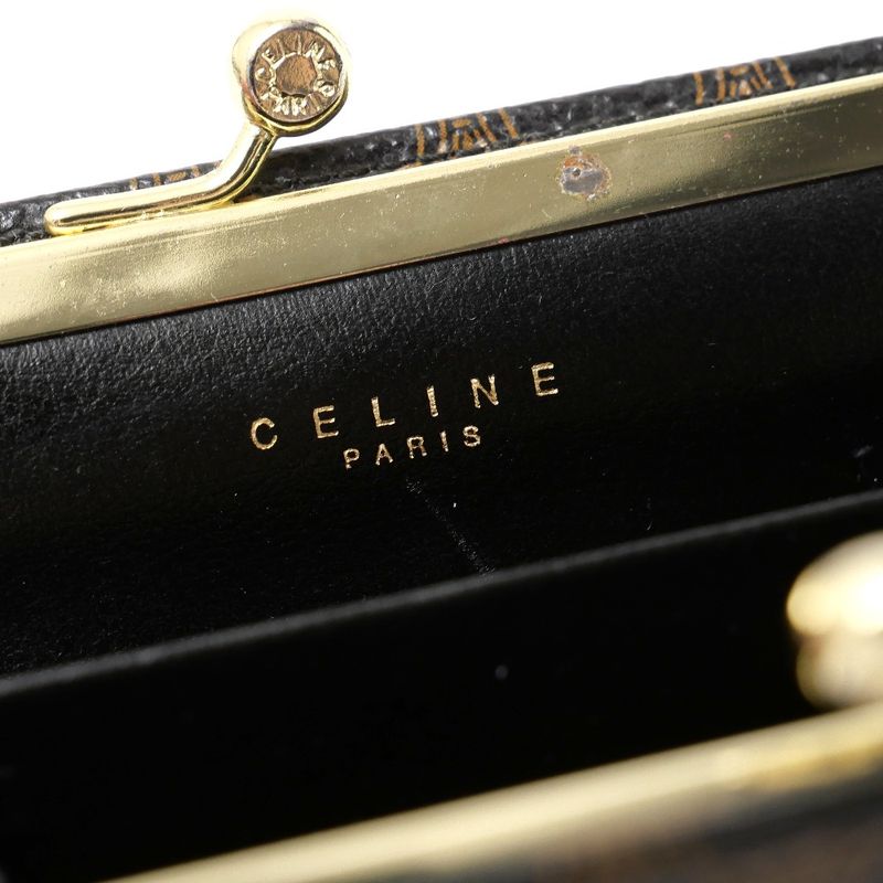 Celine Coin Case Macadam Triomphe All Over Pattern Coin Purse Wallet With