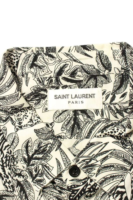 Saint Laurent Paris 601070 Y2c23 Total Print Viscose Short Sleeve Shirt Men 39