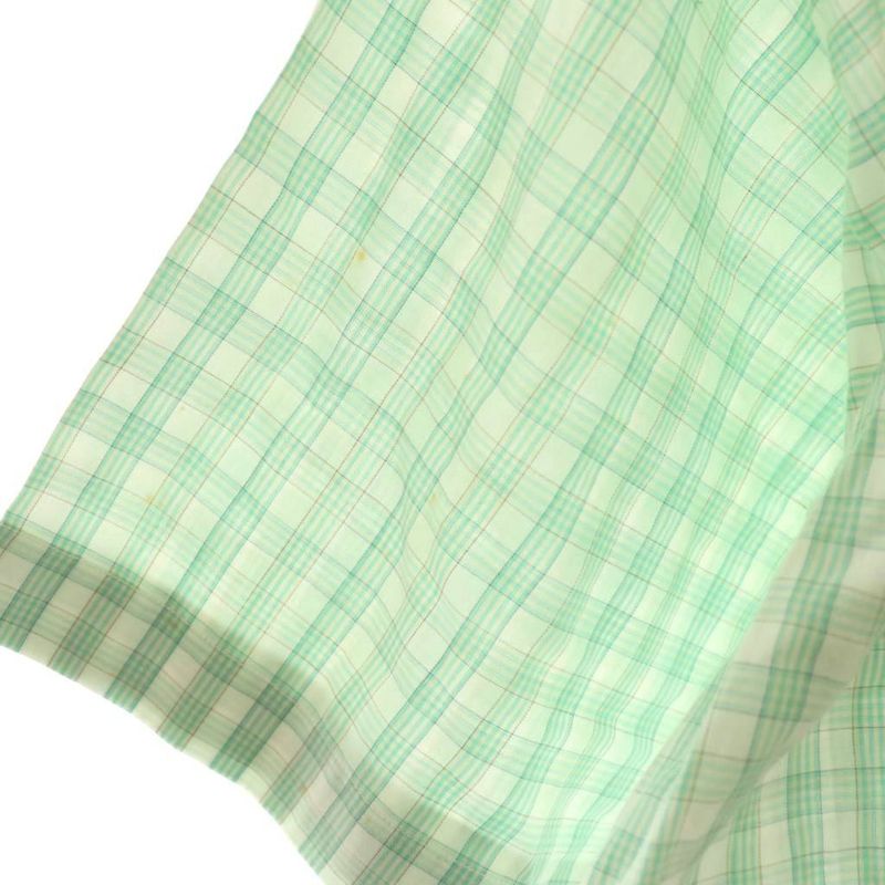 Christian DIOR Stand Collar Shirt Short Sleeve Check L Green White AT - OS -