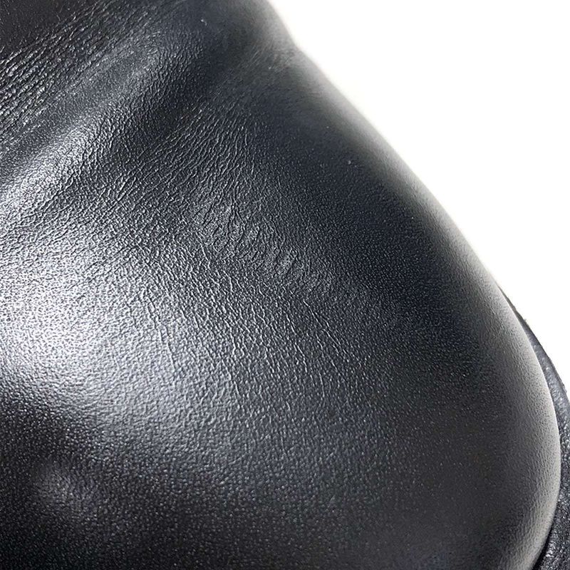 Chanel Coco Cles Peep Sole Leather Boots G31204 Black 38