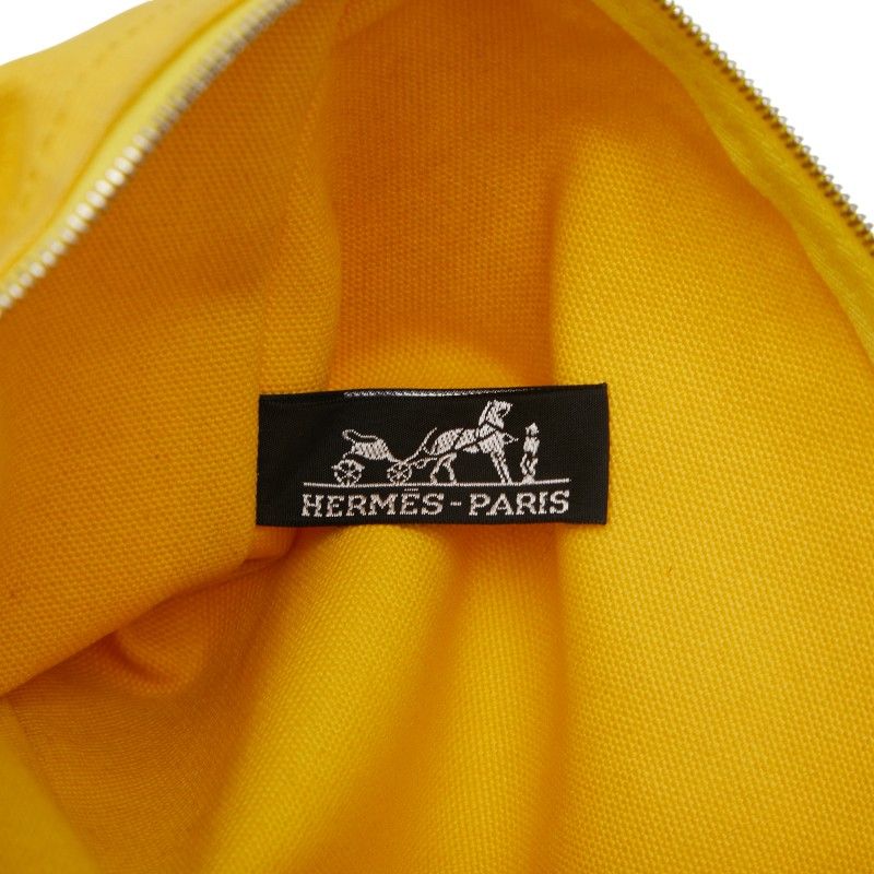 Hermes Yachting MM Clutch Bag Second Bag Pouch Yellow Canvas Ladies Hermes