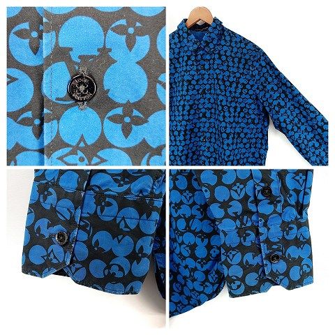 Louis Vuitton Perforated Monogram Shirt S Blue AA
