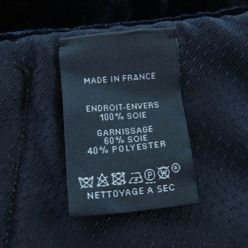 Hermes 100% Silk Logo Quilted Padded Large Shawl Scarf Navy Made In France Women