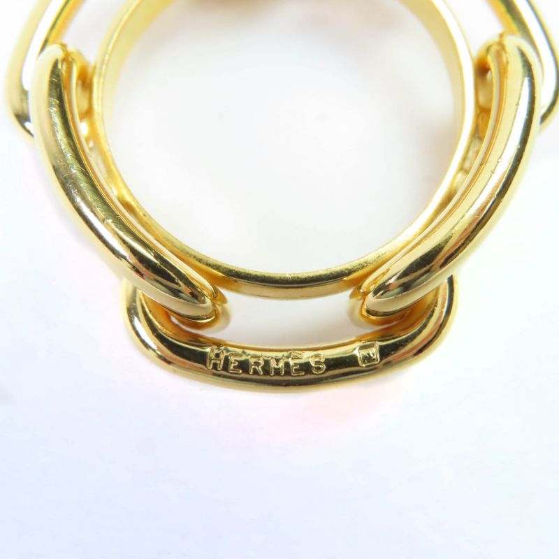 Hermes Lugate Chaine D'ancre GP Scarf Clasp Scarf Ring Gold With Box Ladies