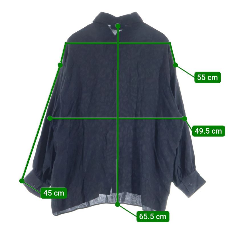 Saint Laurent Paris 22SS Leopard Pattern Silk Long Sleeve Long Sleeved Shirt