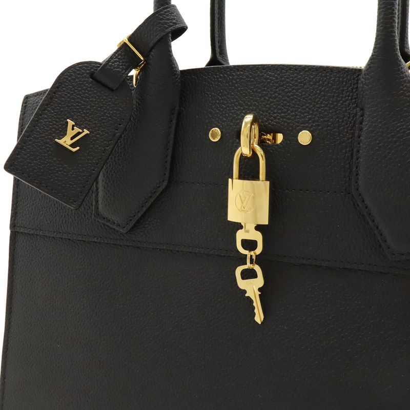 Louis Vuitton City Steamer MM Handbag 2WAY Shoulder Bag Shoulder Taurillon