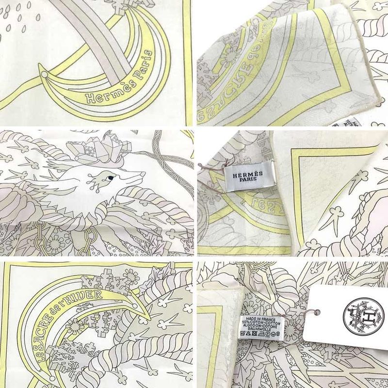 Hermes Handkerchief Le Sacre De I'hiver Winter Festival Bandana Cotton Calais