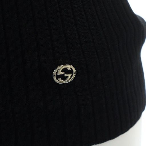 Gucci Ribbed Tank Top Interlocking Sleeveless Logo XS Black - GY01 MQ