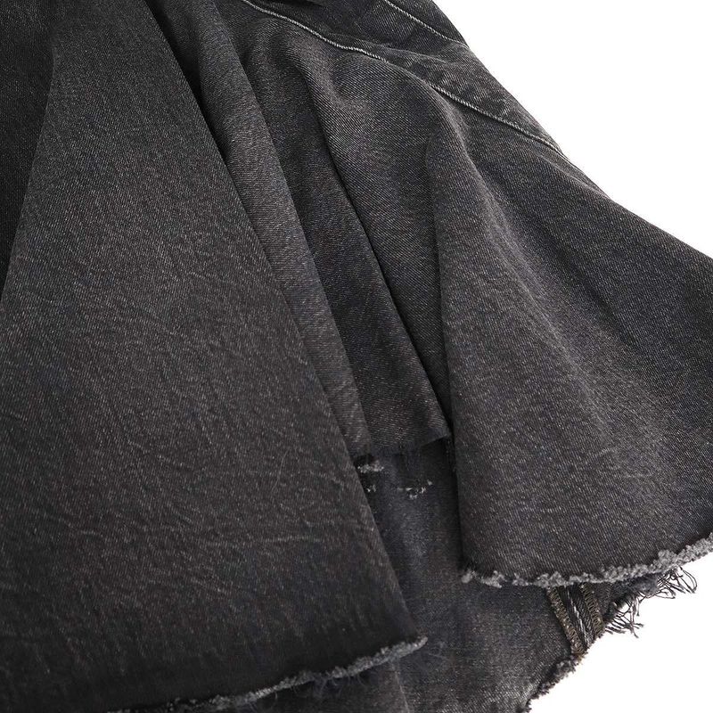 Balenciaga Mermaid Damaged Denim Skirt 719298 Tbp47 Black 36
