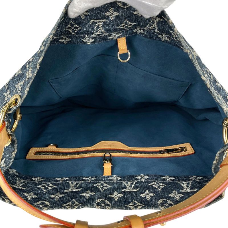 Louis Vuitton Daily GM Shoulder Bag Monogram Denim Gri Blue M40493 Women