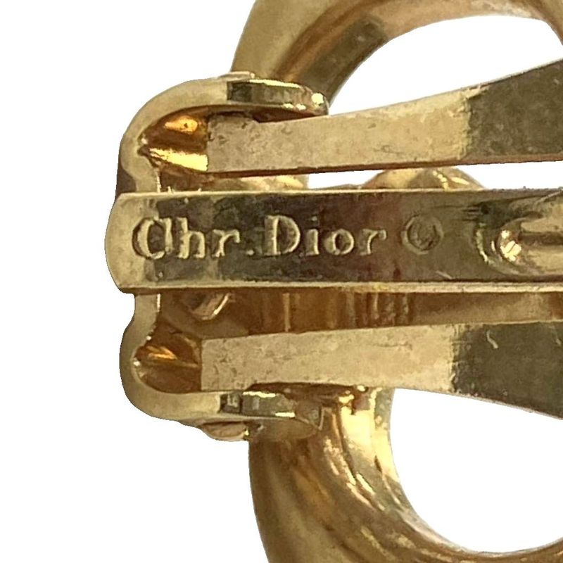 Christian DIOR CD Logo Earrings Accessories Gold Color - GY47 Women