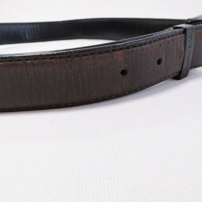 Louis Vuitton Logo Buckle Leather Belt Size 80 32 Brown Men's