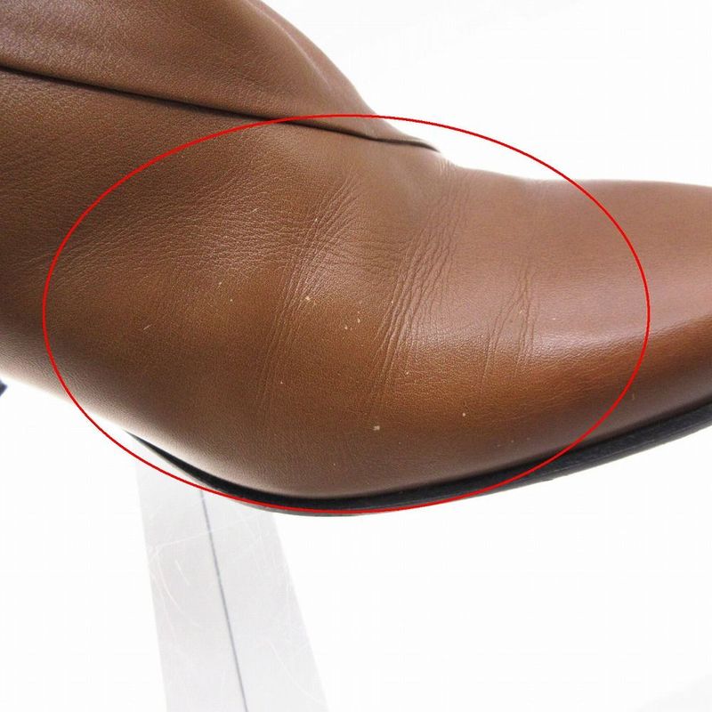 Hermes Leather Long Boots Heels H Logo Belt Made in Italy Shoes Size 36 22.5cm