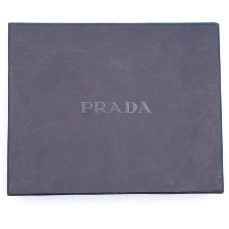 Prada Trifold Wallet Compact Wallet With Card Case Black Nylon And Leather M170