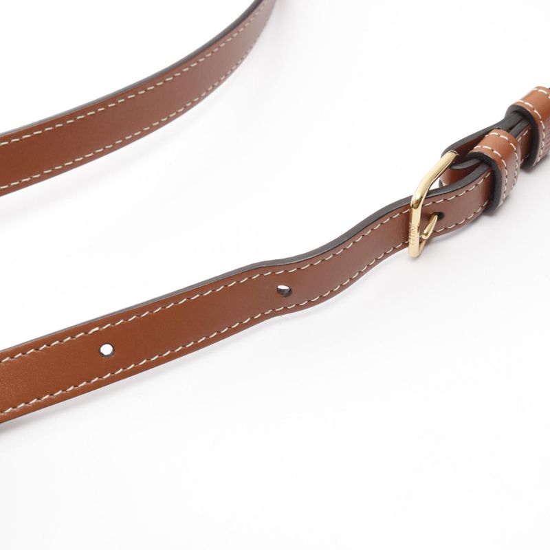 Celine Shoulder Bag Folco Medium Bag Triomphe Tan PVC Coated Canvas Leather