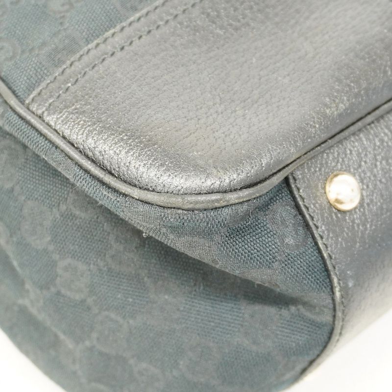 Gucci Tote Bag GG Canvas/sherry Line Princy 161719 Canvas Black Gold Hardware