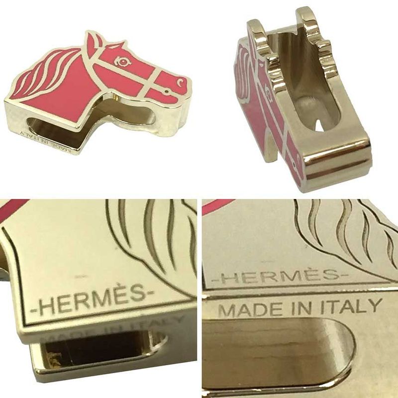 Hermes Twilly Ring Cadrige Scarf Ring Pink Gold Horse 2022ss Aq11928