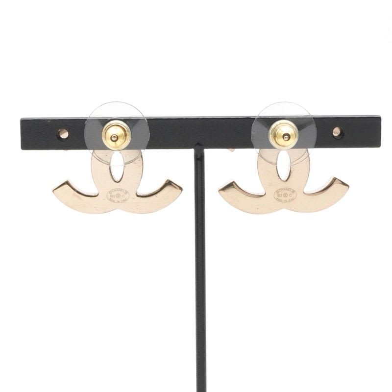 Chanel Earrings Gold Pink Black Heremark