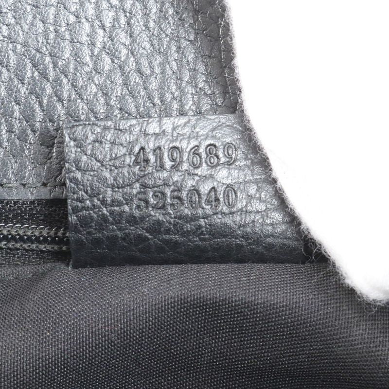 Gucci 419689 Leather Tote Bag Shoulder Hand Genuine Leather Black A4 Ladies CEM