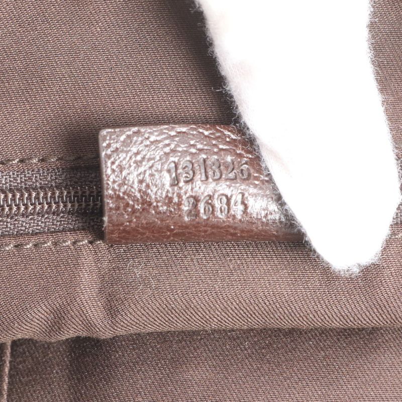 Gucci GG Canvas 131326 Leather Shoulder Bag Crossbody Messenger Commuter Brown
