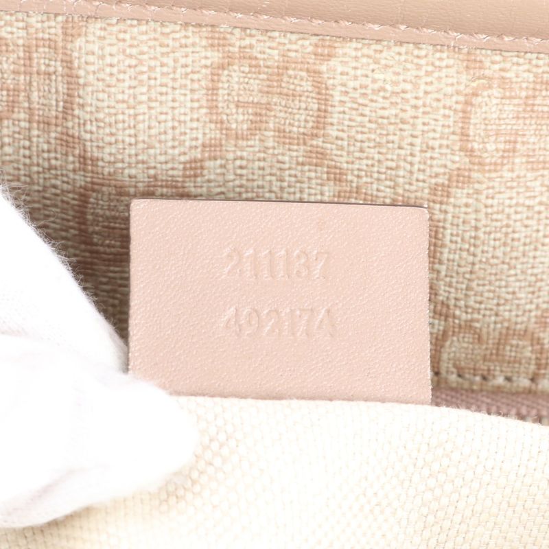 Gucci GG Supreme 211137 Leather Tote Bag Shoulder Hand Pink A4 Ladies REM Cz19-3