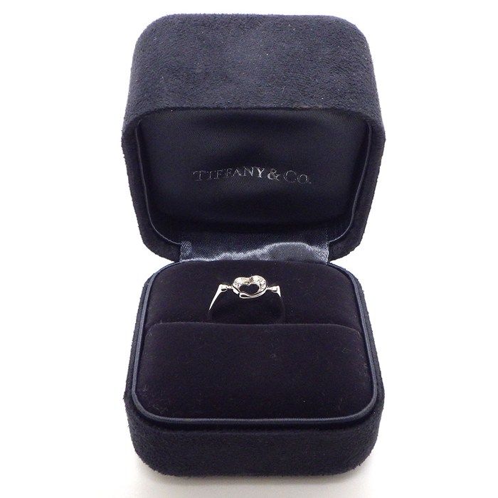 Tiffany & Co Tiffany & Co Ring Open Heart With Diamonds Pt950 Size 11