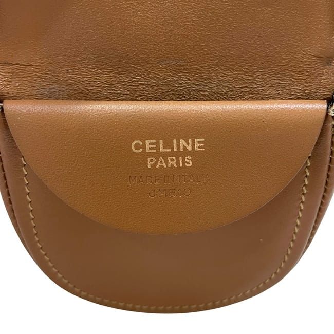 Celine Coin Case Brown Macadam Excellent Condition Coin Purse PVC Leather
