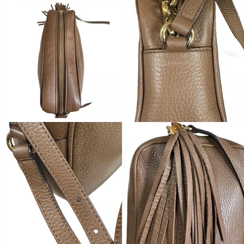 Gucci Disco Bag Soho Shoulder Bag Leather 308364 Brown Ladies Gucci Preowned