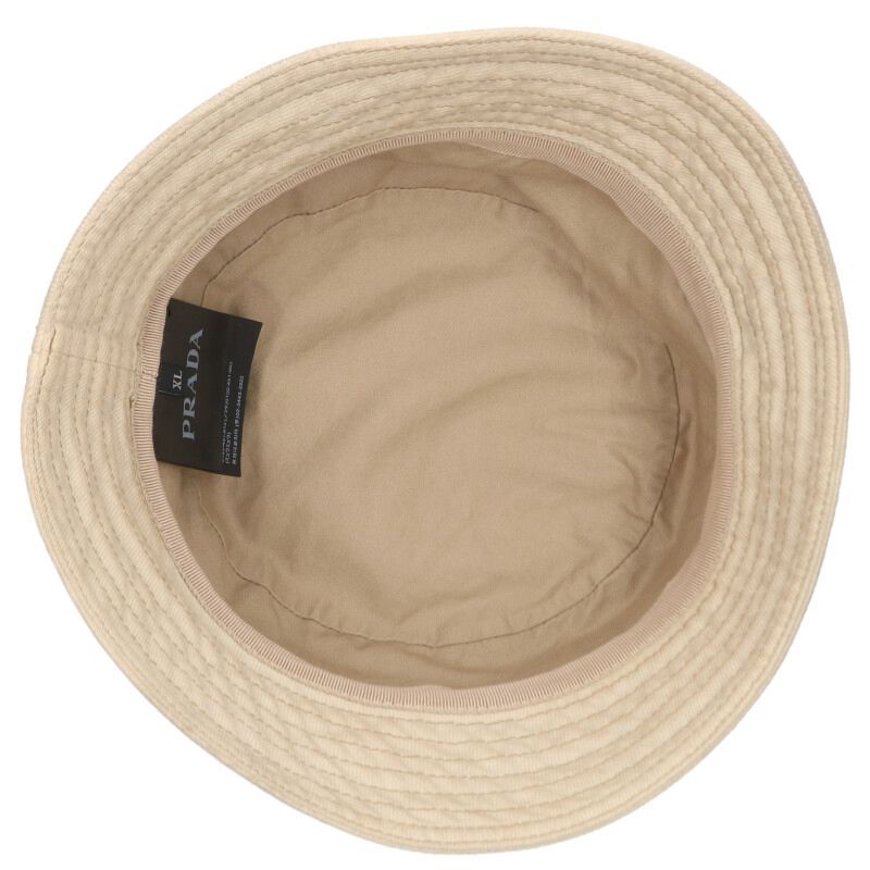 Prada 2hc137 Triangle Logo Plate Cotton Canvas Bucket Hat - Men's XL