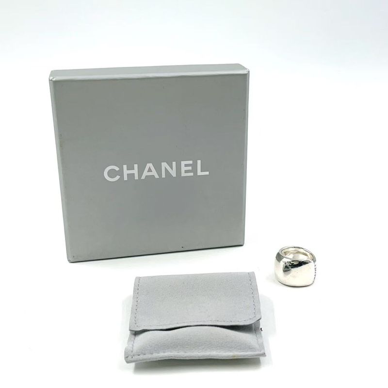 Chanel Logo Ag925 Silver Volume Ring