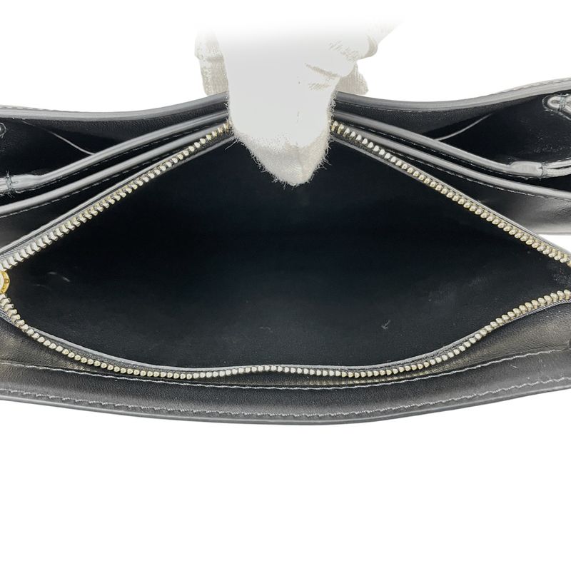 Celine Logo Shoulder Bag Classic Box Shoulder Bag Leather Black Women