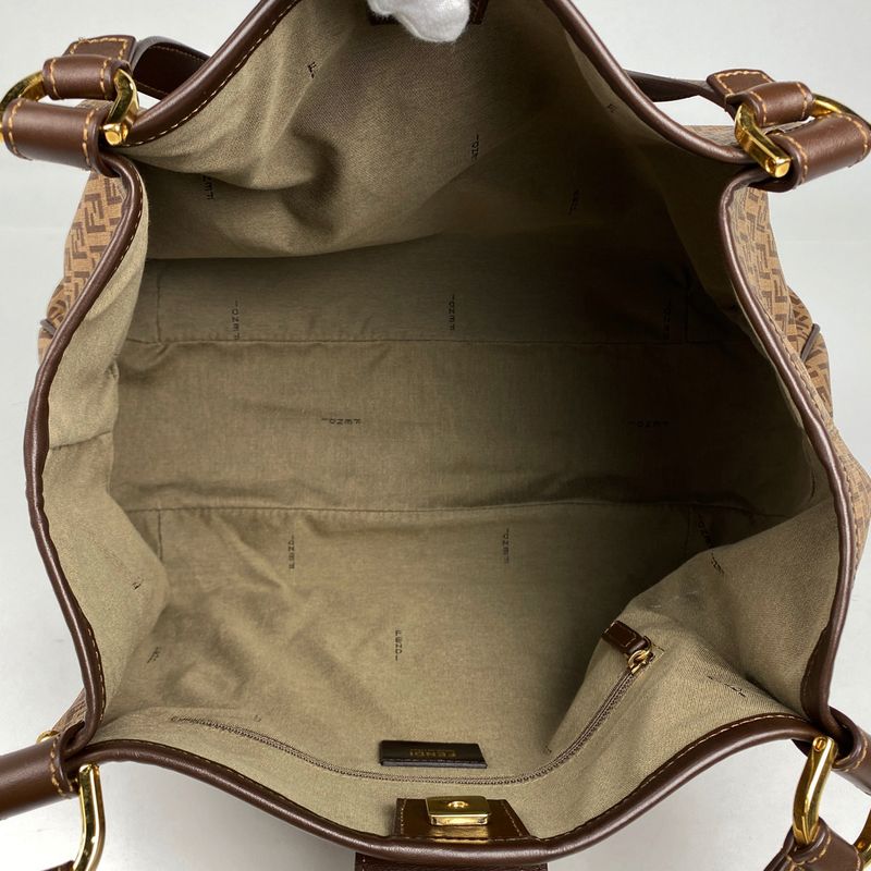 Fendi Zucchino Tote Bag Shoulder Bag Tote Canvas Brown 8br661 Women