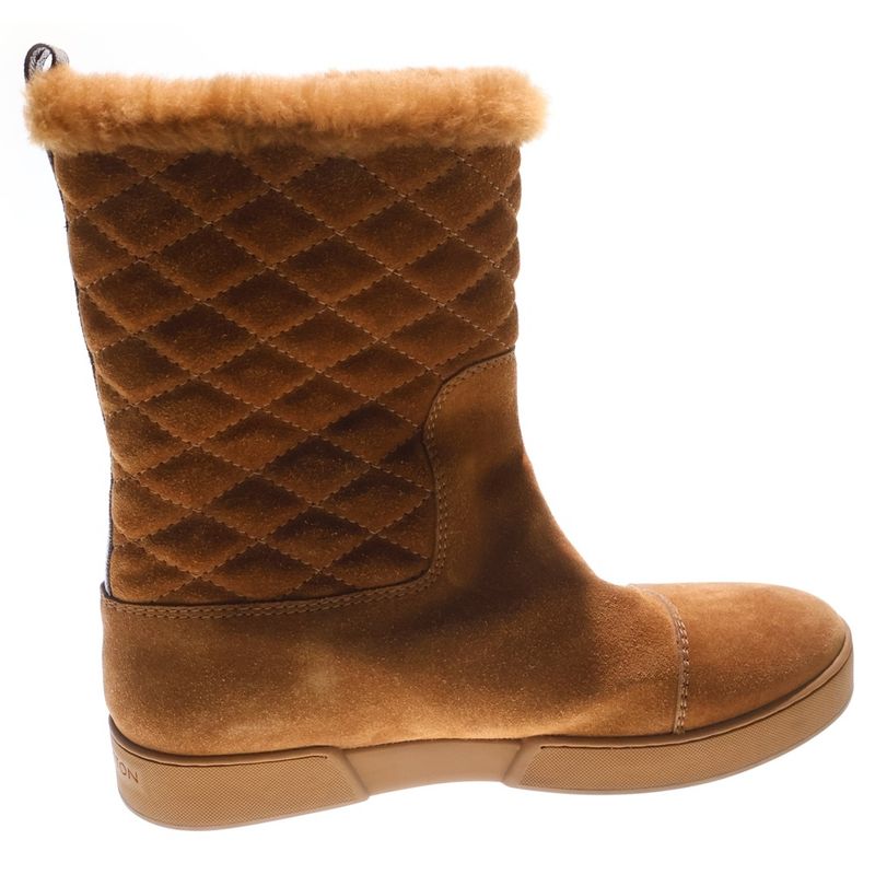 Louis Vuitton Suede Leather Monogram Quilted Boa Lining High Cut Short Boots