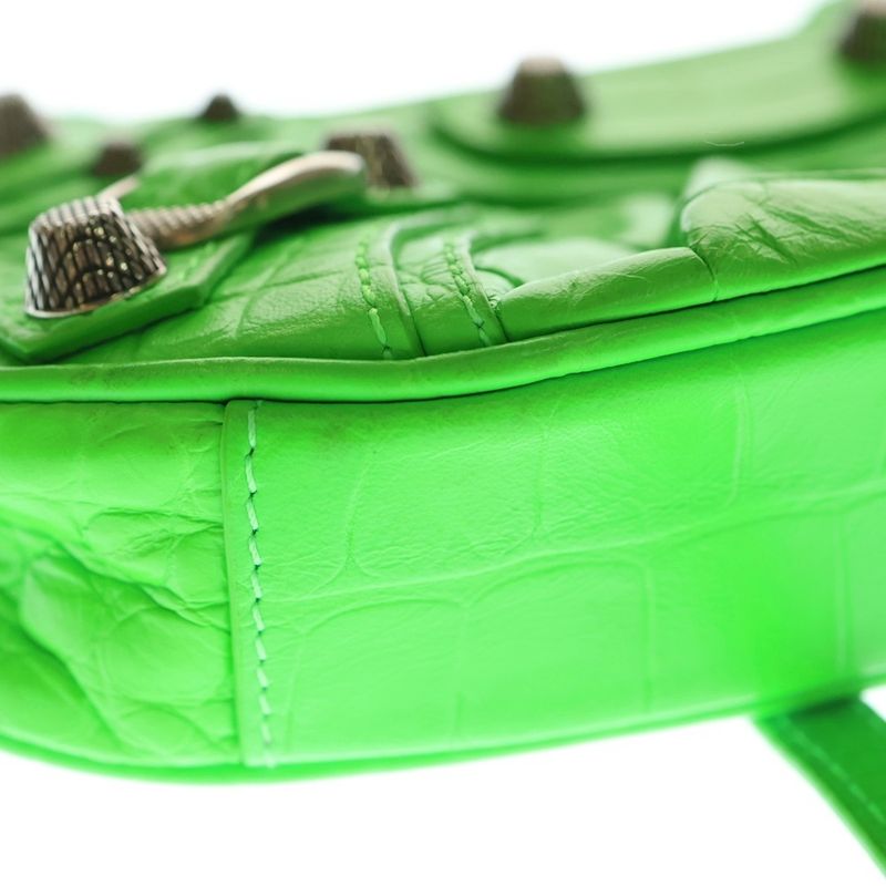 Balenciaga Lucagore Shoulder Bag Green Leather 695814