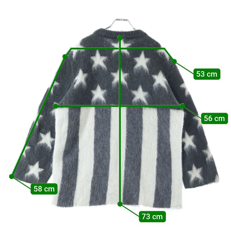 Louis Vuitton 19AW USA Flag Mohair Knit Sweater Gray Rm192 RIS Hhn98w
