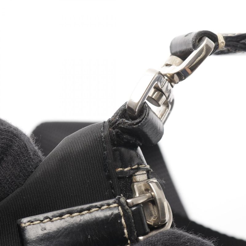 Prada Shoulder Bag Tessuto Light Bt0332 Black Nylon Leather Triangle Logo