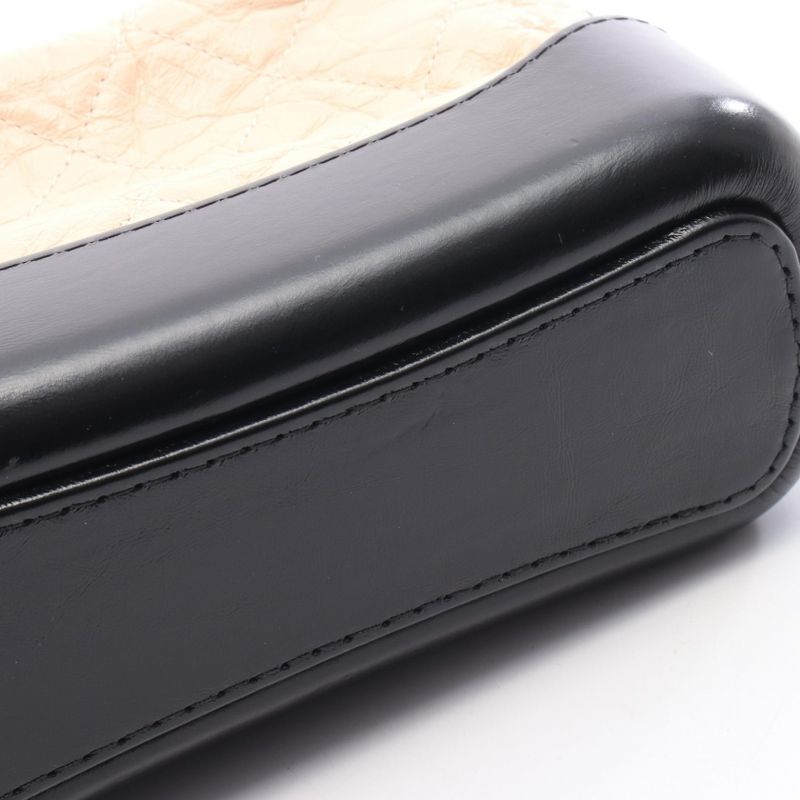 Chanel Shoulder Bag Gabrielle De Chanel Small Hobo A91810 Beige/black Leather