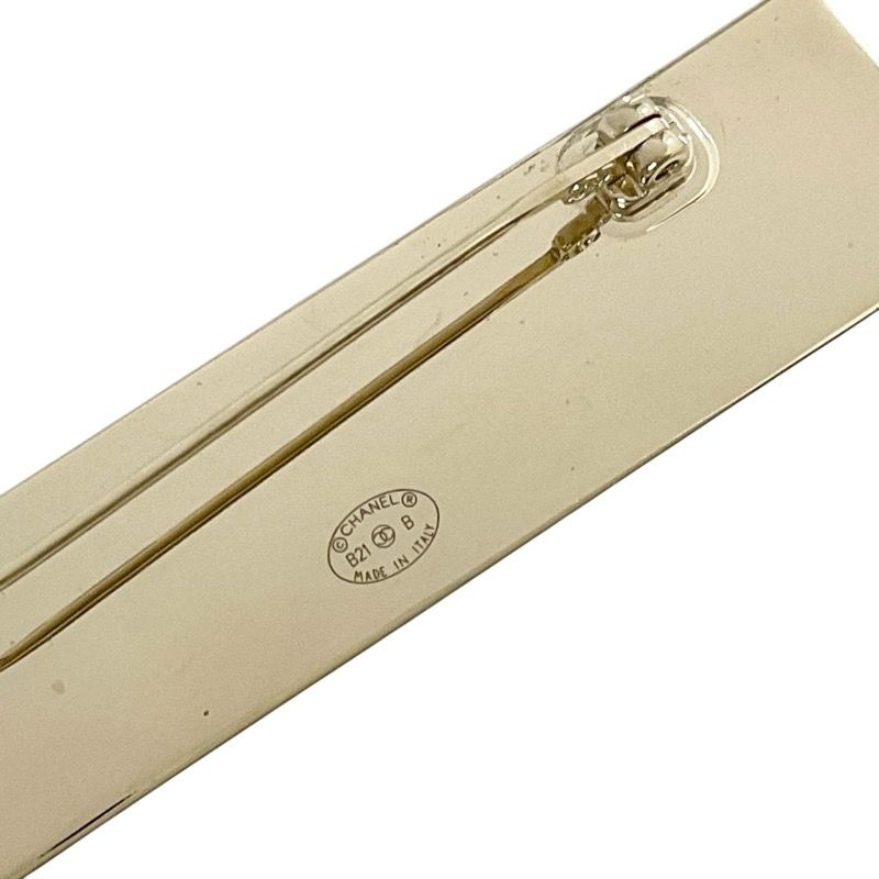 Chanel Brooch Corsage Gold Black White Logo