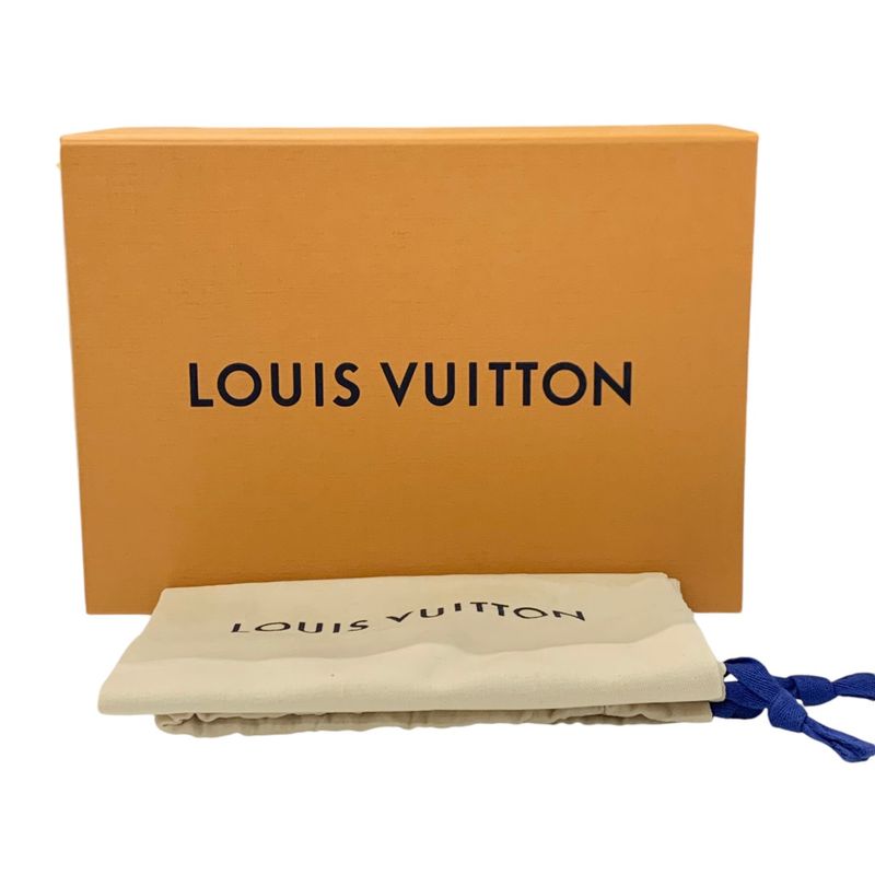 Louis Vuitton Helios Line Sandals Shoes Raffia Leather Beige Unused Logo Wedge