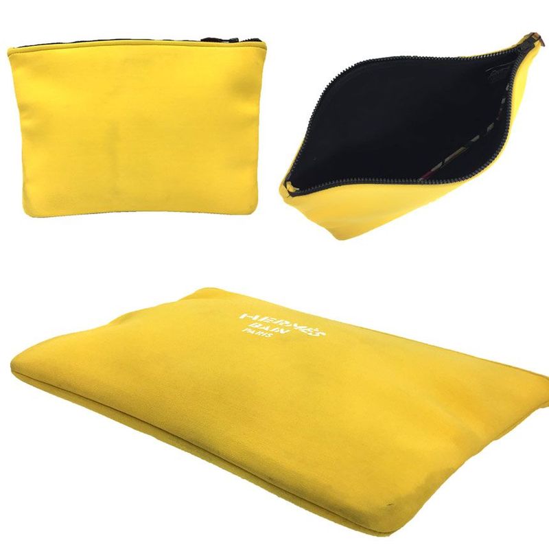 Hermes Trousse Flat Neobain MM Flat Pouch Clutch Bag Yellow Aq11804