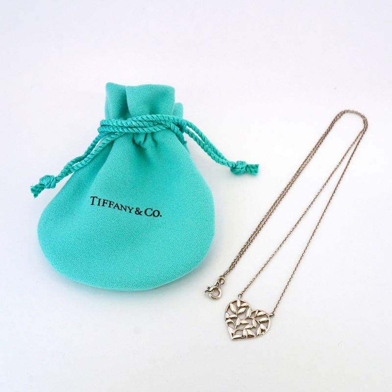 Tiffany & Co Necklace Olive Leaf/heart 925 Silver Ladies