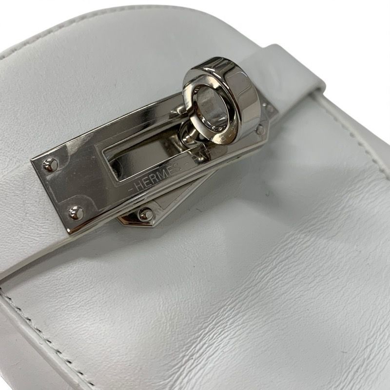 Hermes Oz Flat Shoes Leather White Silver Kelly Hardware Mule Slipper Sandals