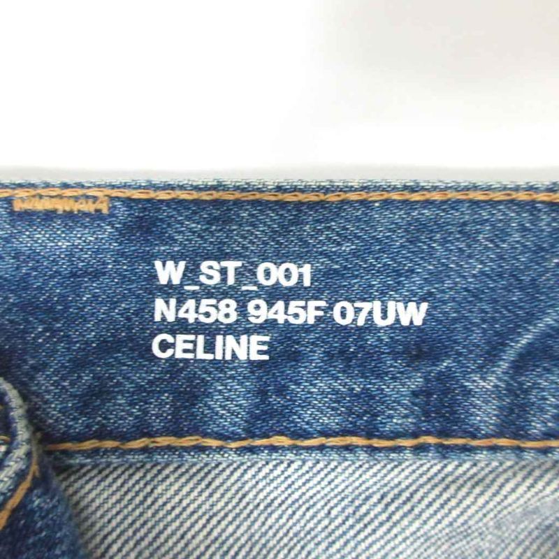 Celine Edith Liman Zip Fly Denim Pants Jeans N458 945F 07UW Selvidge Leather