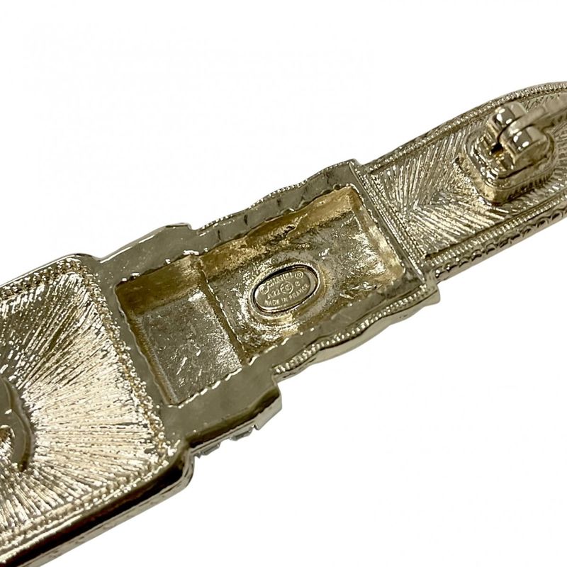 Chanel Brooch Corsage Gold Black Pink Here Mark Rhinestone Lip Motif