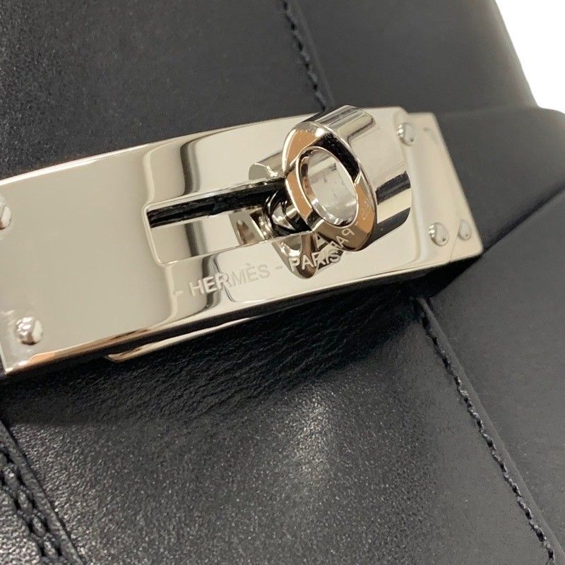 Hermes Neo Boots Short Boots Shoes Leather Black Silver Unused Kelly Hardware