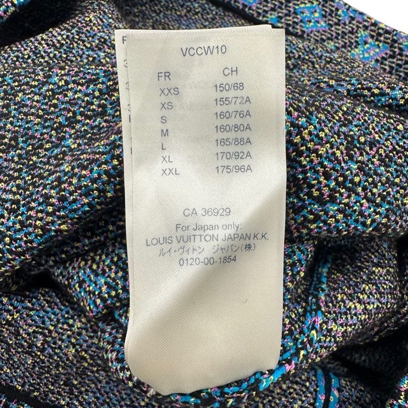 Louis Vuitton Monogram Dress Silk Blue Sleeveless