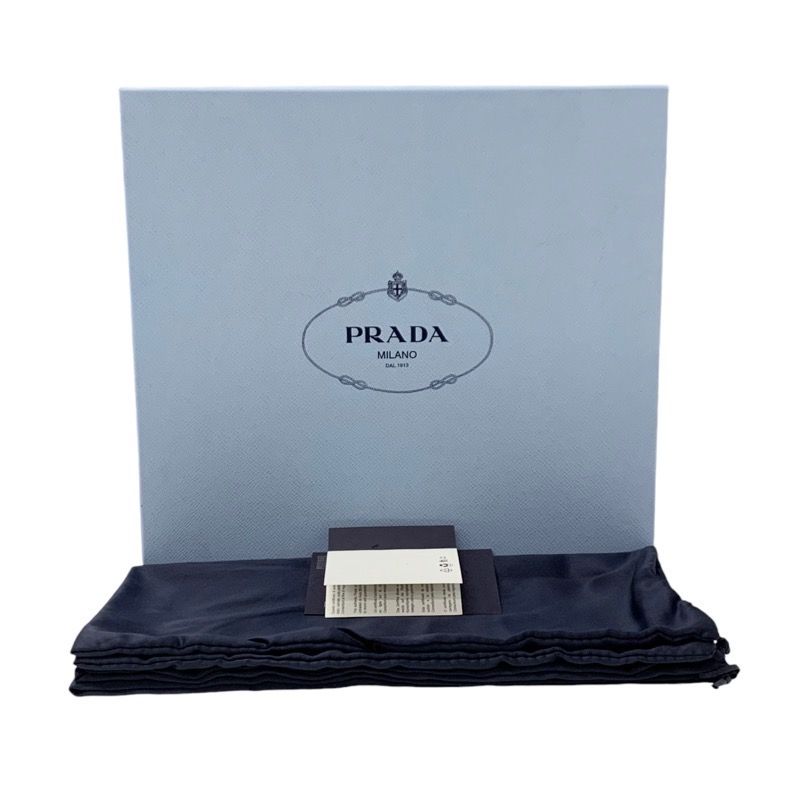 Prada Boots Short Boots Shoes Leather Black Triangle Logo